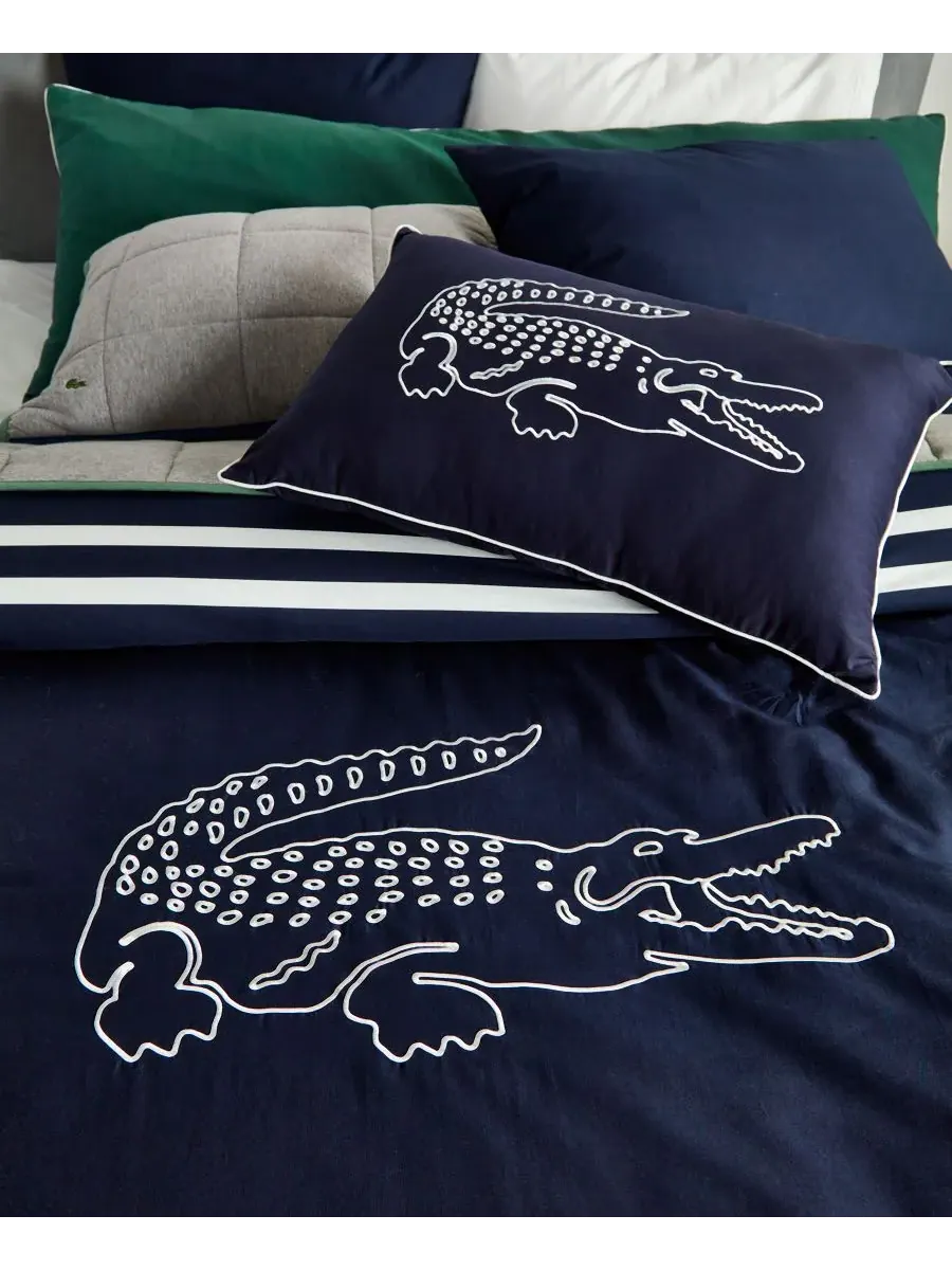Комплект постельного белья Big Croc из 2 предметов, размер Twin Lacoste Home — изображение 6 из 6, темно-синий