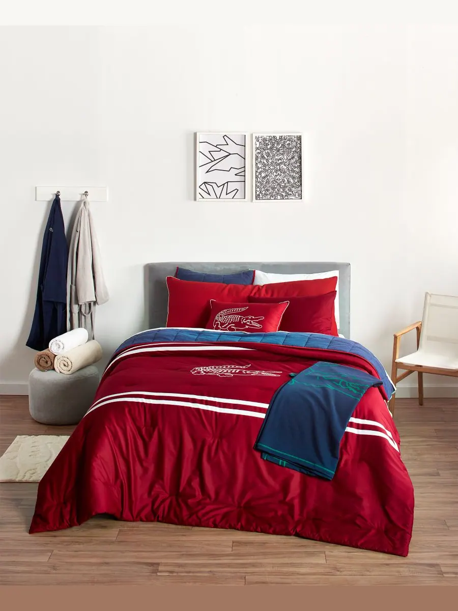 Комплект постельного белья Big Croc из 2 предметов, размер Twin Lacoste Home — изображение 2 из 6, красный