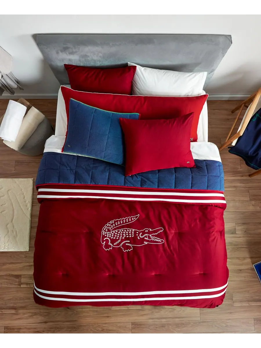 Комплект постельного белья Big Croc из 2 предметов, размер Twin Lacoste Home — изображение 3 из 6, красный