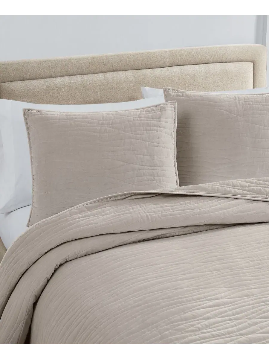 Комплект стеганого покрывала Wavy Cotton Matte Velvet Royal Velvet — изображение 2 из 6, серый