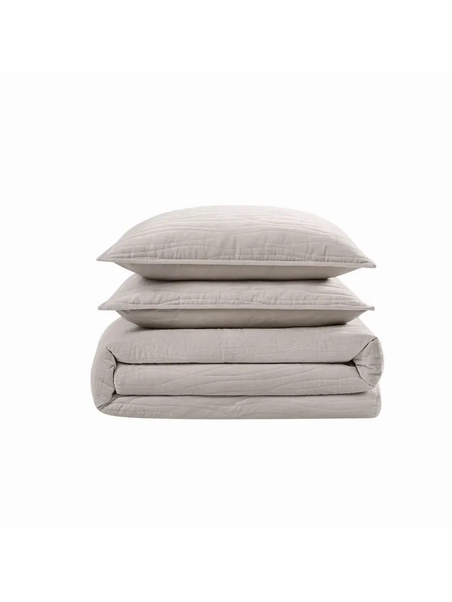Комплект стеганого покрывала Wavy Cotton Matte Velvet Royal Velvet — изображение 5 из 6, серый