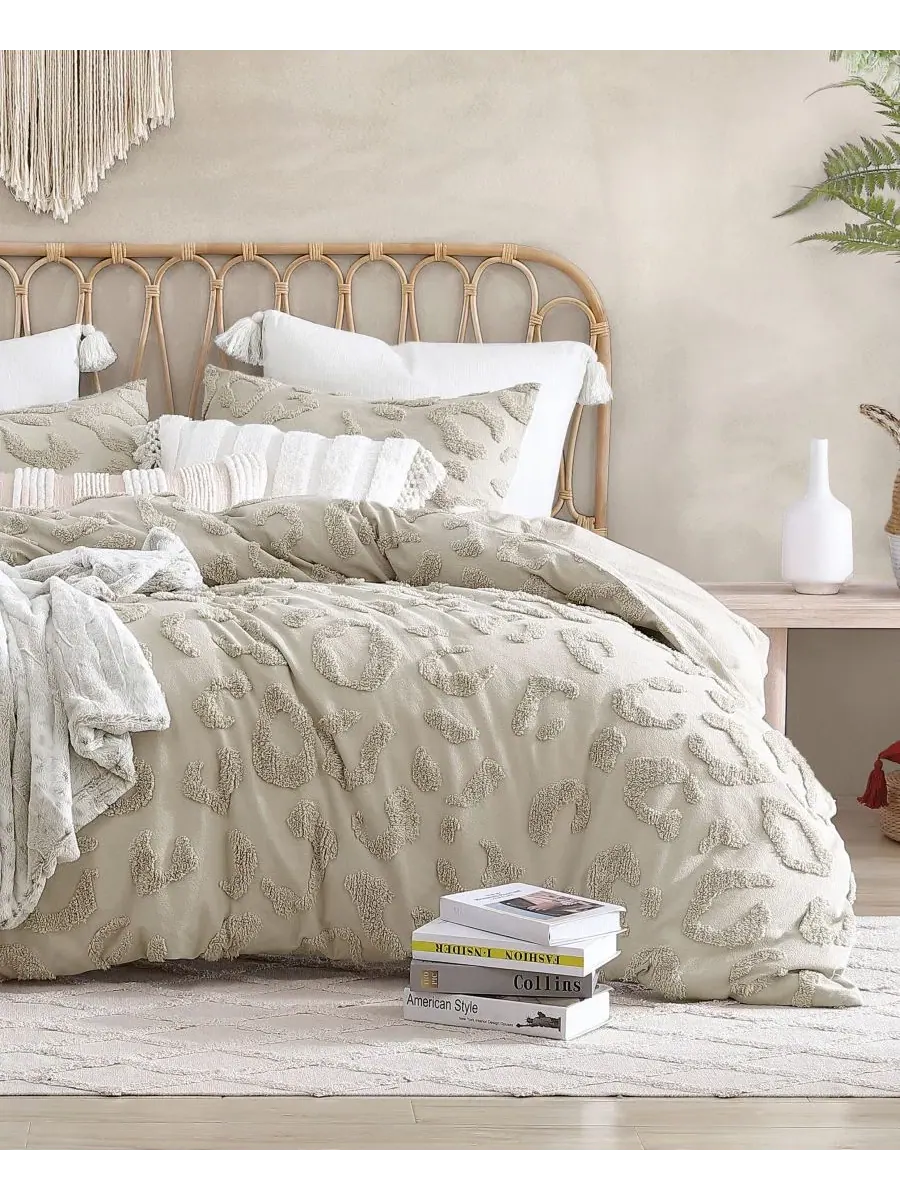 Комплект постельного белья Chenille Leopard Peri Home — изображение 1 из 5, льняной