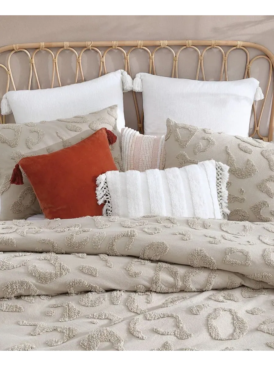 Комплект постельного белья Chenille Leopard Peri Home — изображение 2 из 5, льняной