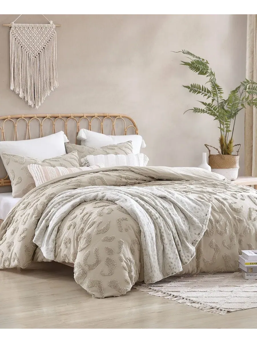 Комплект постельного белья Chenille Leopard Peri Home — изображение 5 из 5, льняной