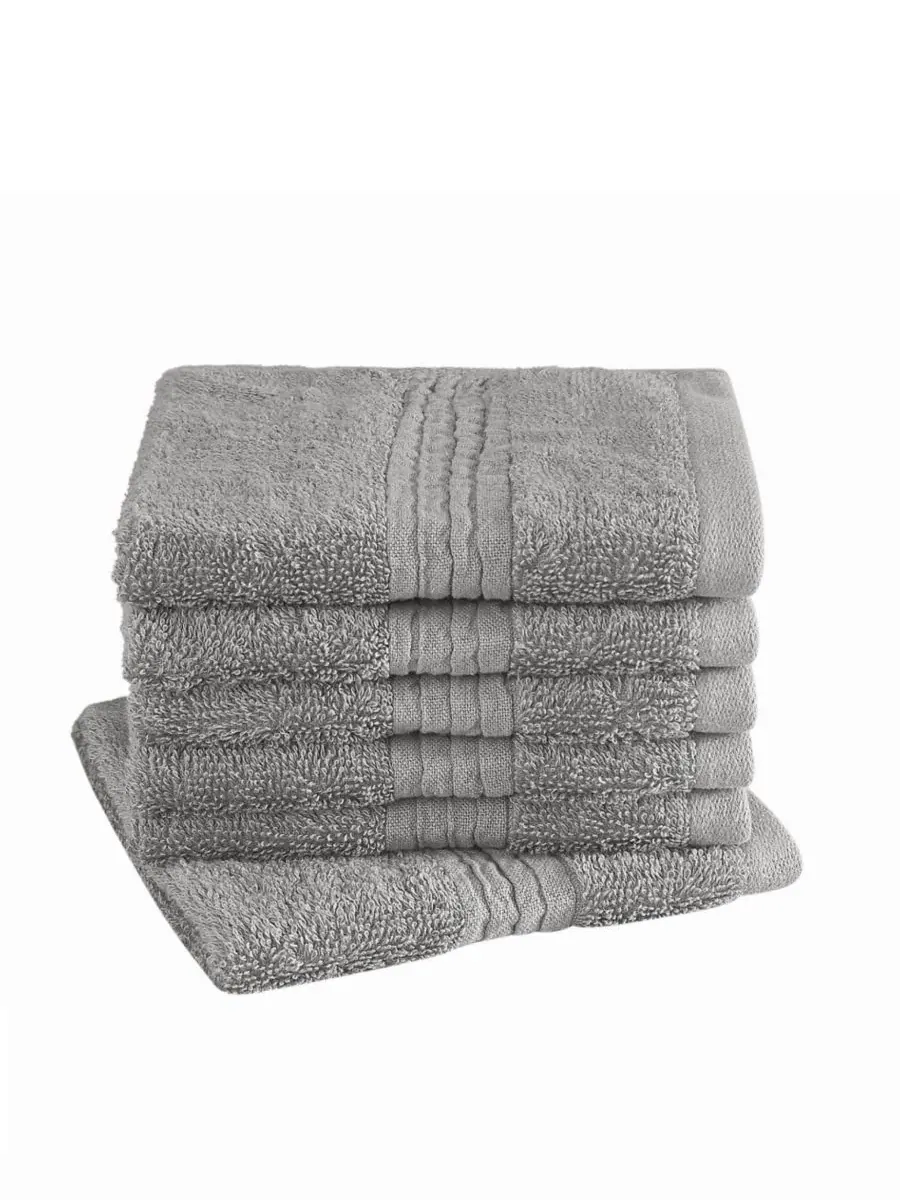Комплект банных полотенец, 30×30 см, 6 шт., Cotton-Blend Wash Towels Cannon — изображение 1 из 3, серый