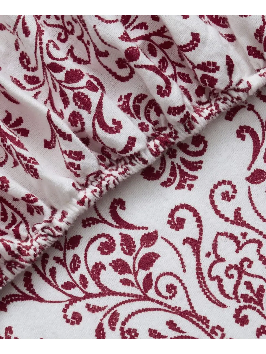 Комплект постельного белья Home Damask из 100% хлопковой фланели, 4 предмета, размер King Tahari — изображение 3 из 6, белый