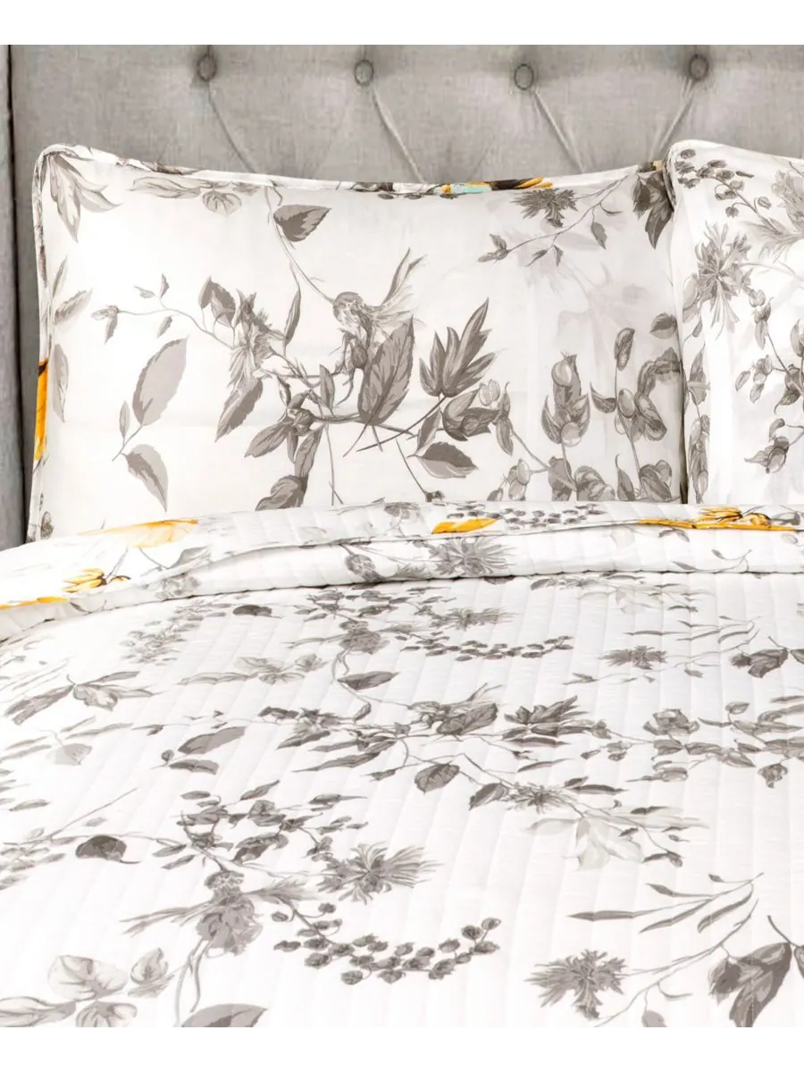 Комплект постельного белья Penrose Floral из 3 предметов, размер King Lush Décor — изображение 6 из 7, желтый