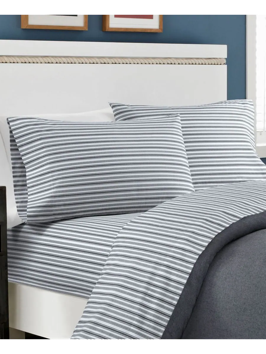 Комплект постельного белья coleridge stripe из хлопкового перкаля, 4 предмета, размер queen. Nautica