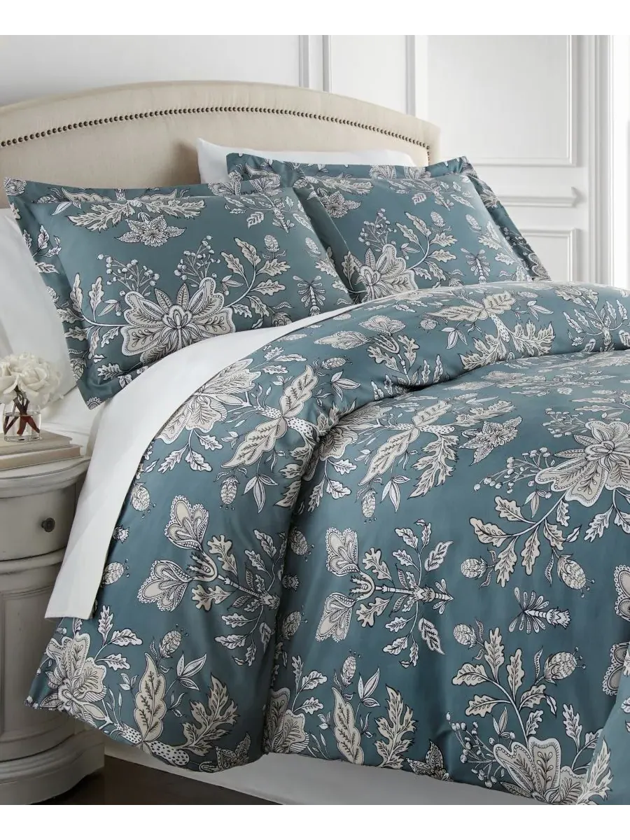 Комплект постельного белья Vintage-Like Garden из 3 предметов, размер Twin Southshore Fine Linens — изображение 1 из 5, синий