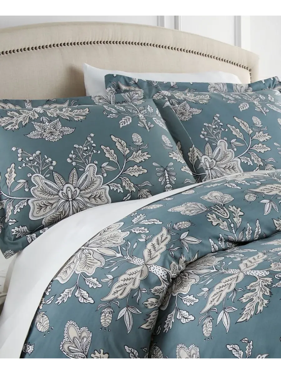Комплект постельного белья Vintage-Like Garden из 3 предметов, размер Twin Southshore Fine Linens — изображение 5 из 5, синий