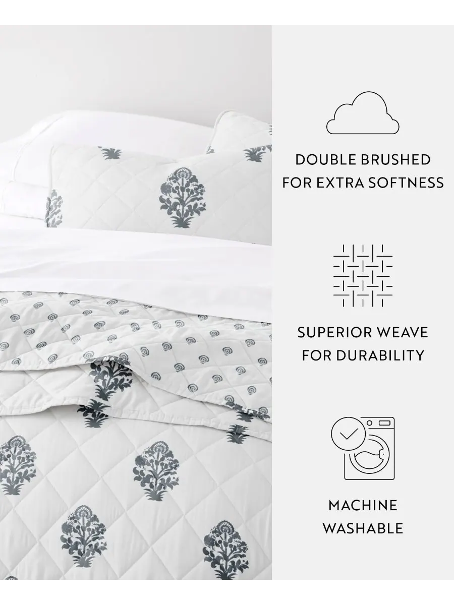 Двусторонний комплект постельного белья Stamped Bloom, 2 предмета, размер Twin/Twin XL ienjoy Home — изображение 5 из 10