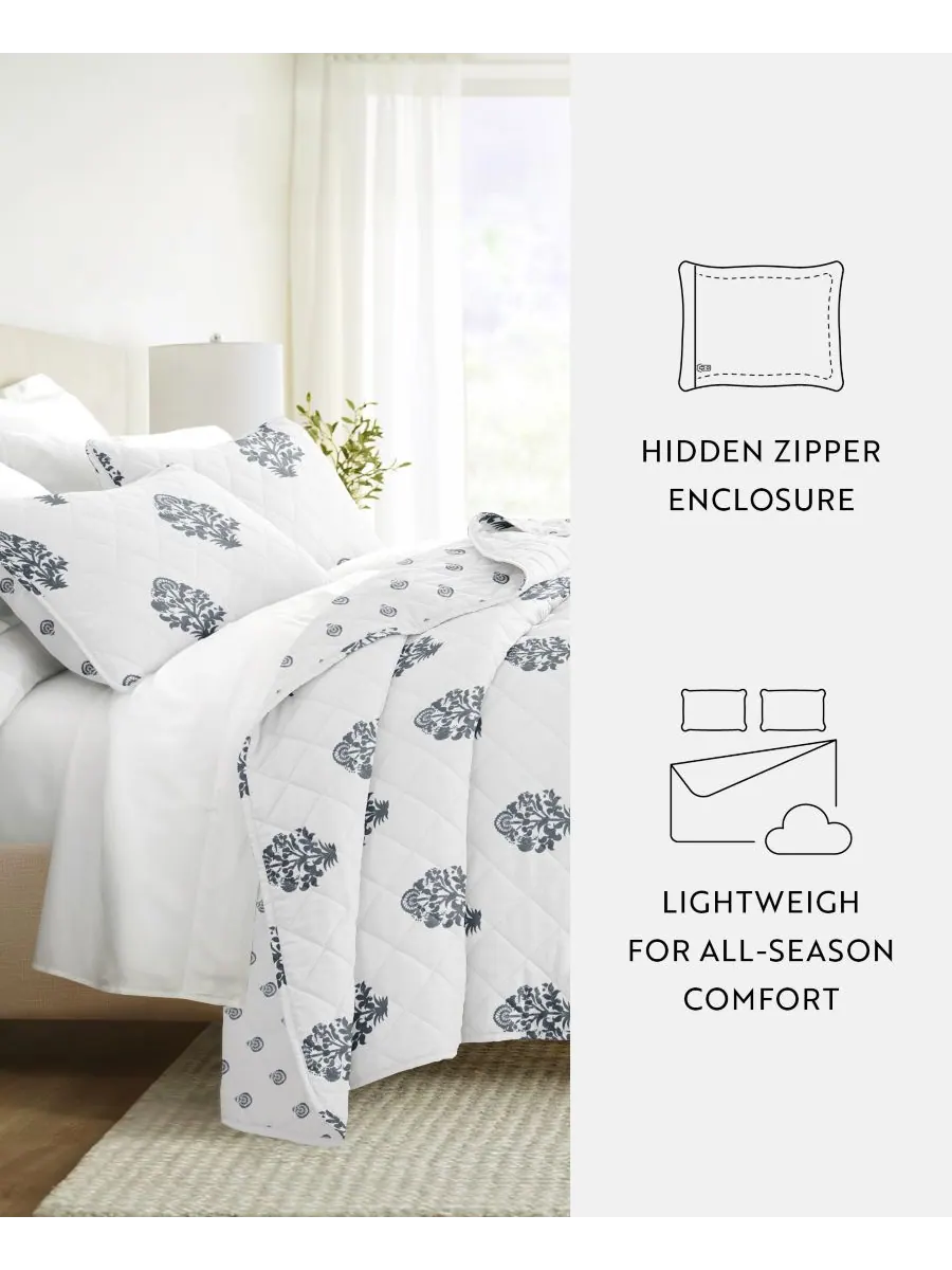 Двусторонний комплект постельного белья Stamped Bloom, 2 предмета, размер Twin/Twin XL ienjoy Home — изображение 6 из 10