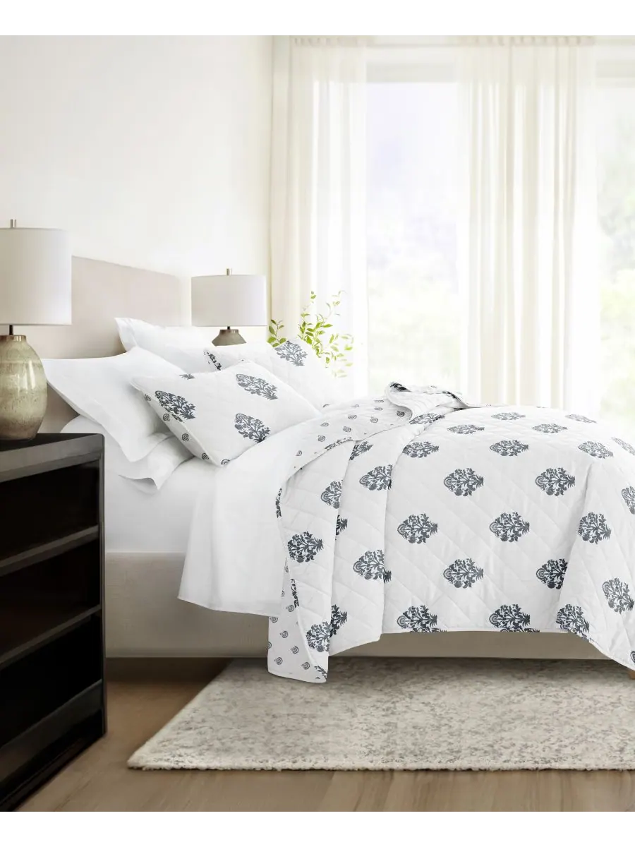 Двусторонний комплект постельного белья Stamped Bloom, 2 предмета, размер Twin/Twin XL ienjoy Home — изображение 8 из 10