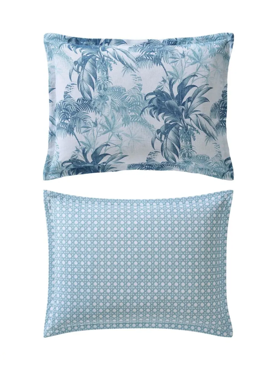 Комплект постельного белья Tommy Bahama Legacy Palms, 3 предмета, двусторонний, размер King Tommy — изображение 9 из 9, синий