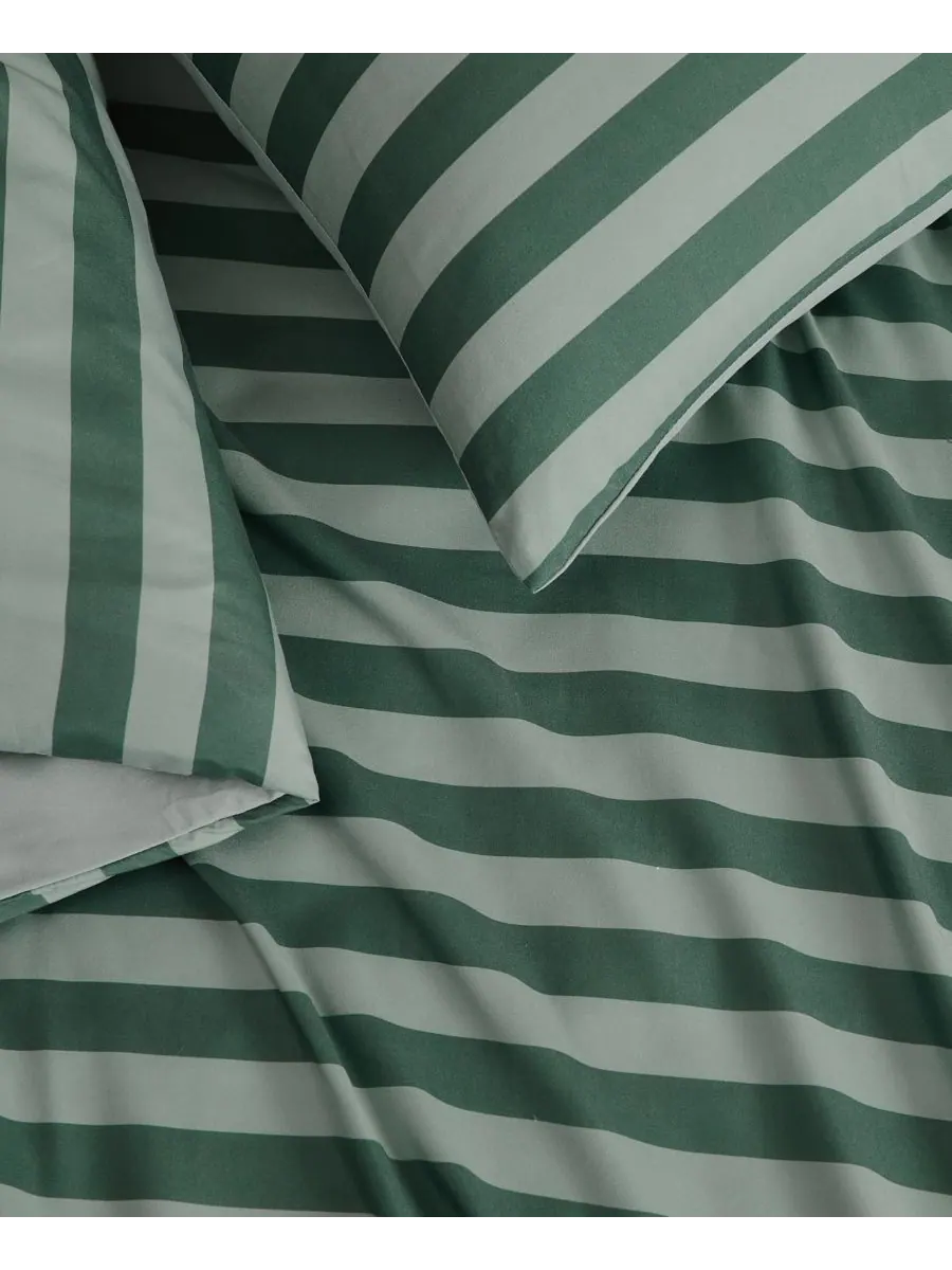 Комплект постельного белья Weston Stripe, 2 предмета, размер Twin/Twin XL Truly Soft — изображение 4 из 6, зеленый