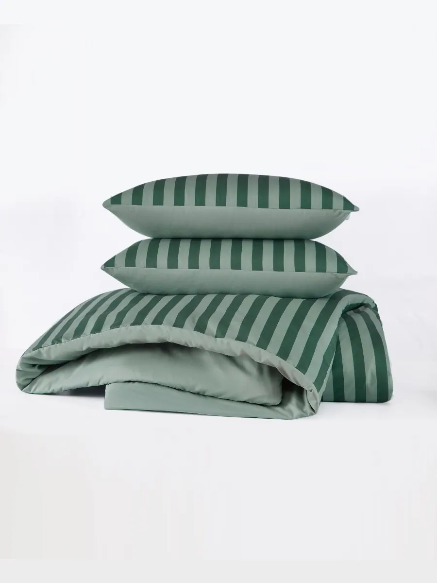 Комплект постельного белья Weston Stripe, 2 предмета, размер Twin/Twin XL Truly Soft — изображение 6 из 6, зеленый