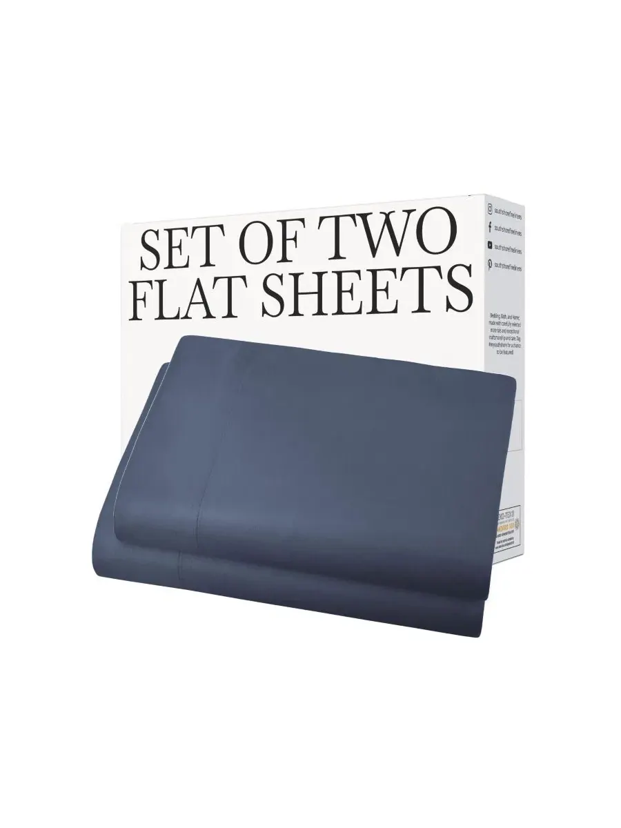 Комплект плоских простыней из полиэстера, 2 шт, Full Southshore Fine Linens — изображение 3 из 5, синий