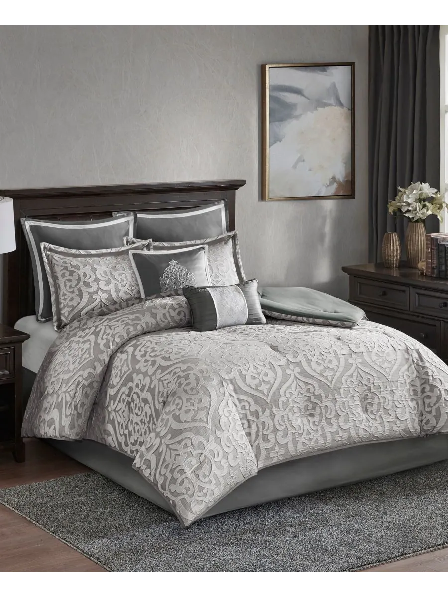 Комплект постельного белья Odette Jacquard, 8 предметов, размер King Madison Park