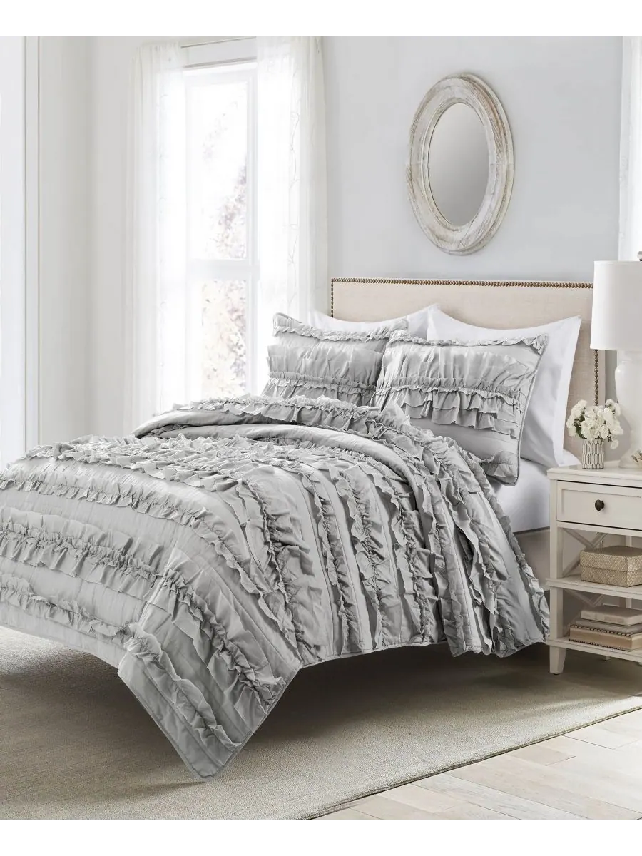 Комплект постельного белья Belle Ruffle из 2 предметов, размер Twin Lush Décor — изображение 6 из 6, розовый