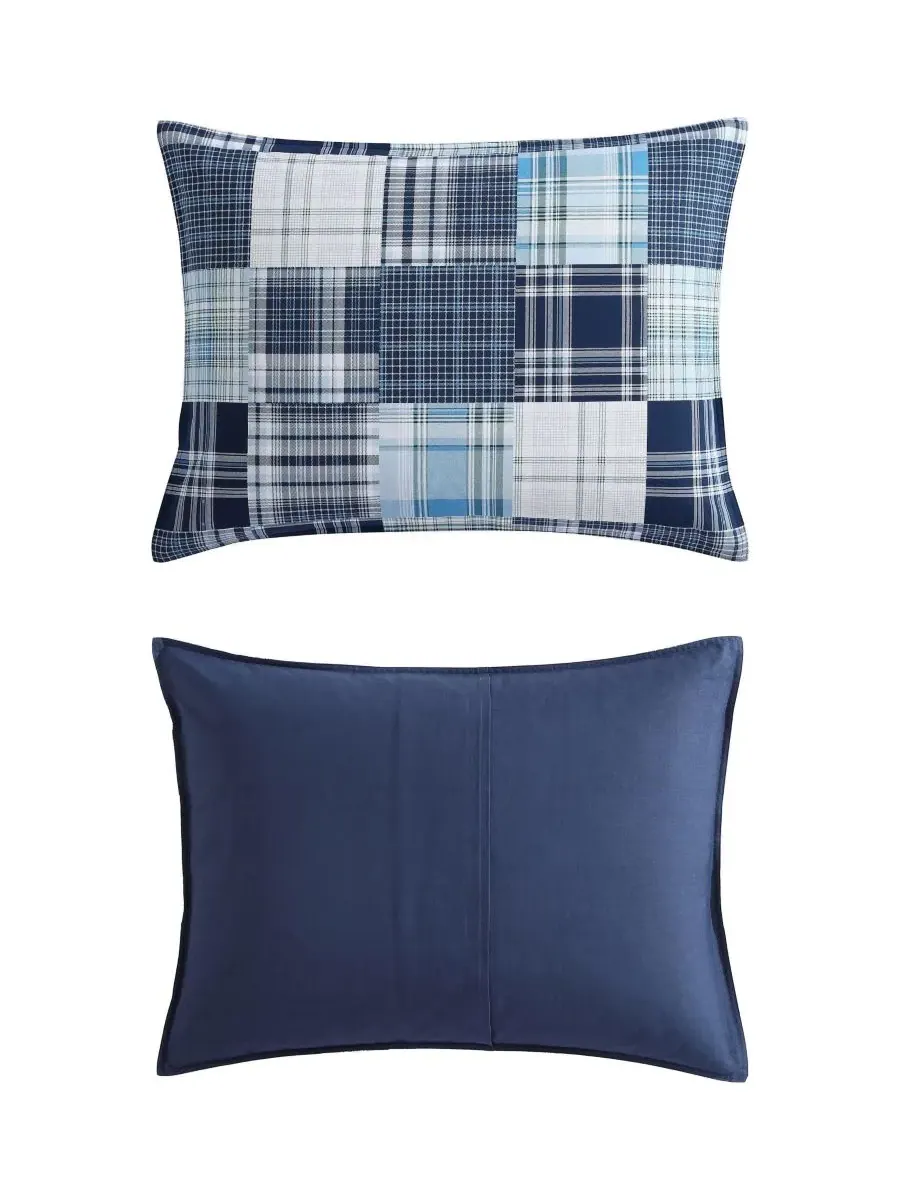Комплект постельного белья Mason Patchwork из 2 предметов, размер Twin Nautica — изображение 5 из 5, синий/зеленый