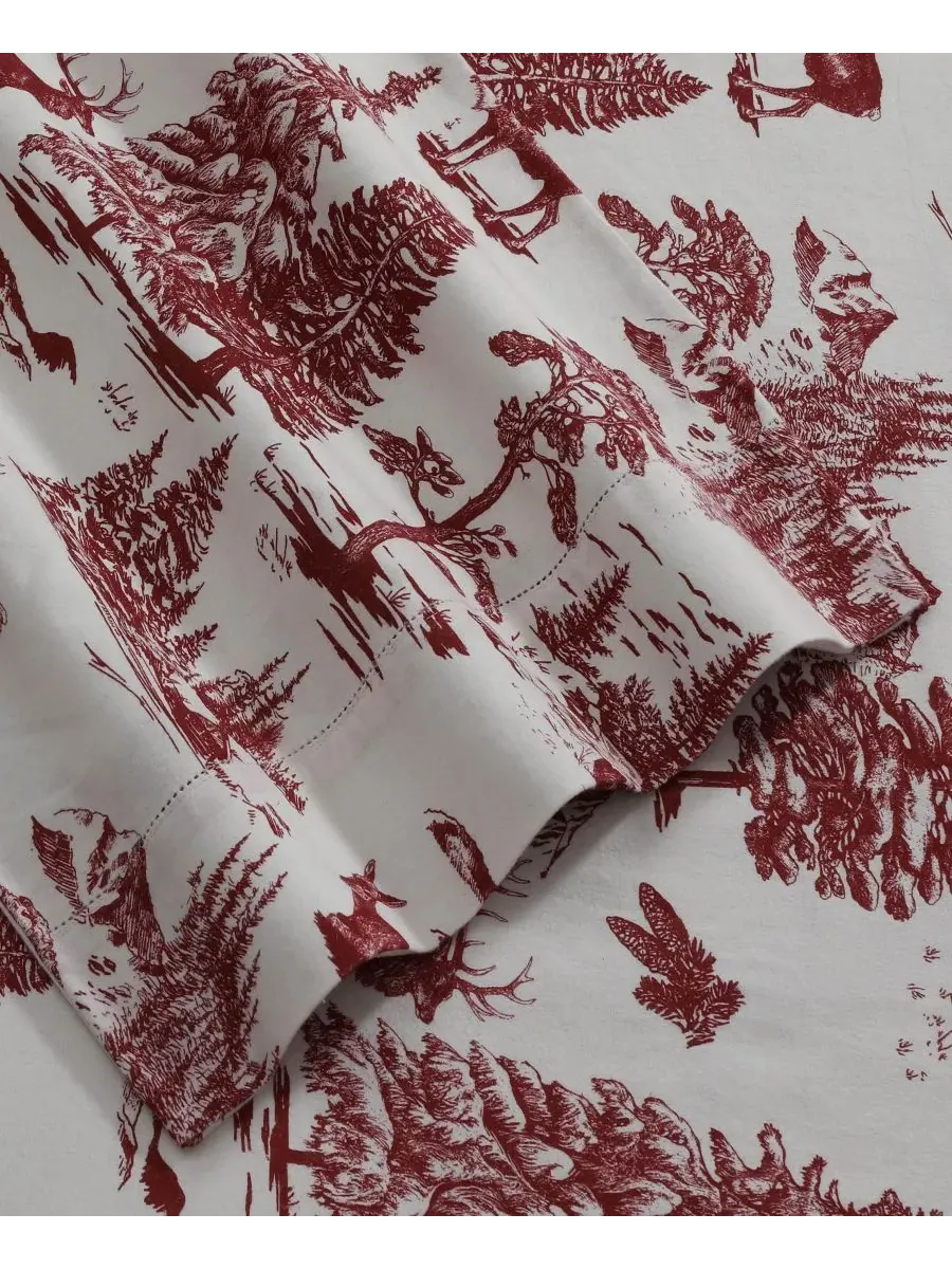 Комплект постельного белья Mountain Toile из плотной фланели с очень глубокими карманами, размер — изображение 2 из 6