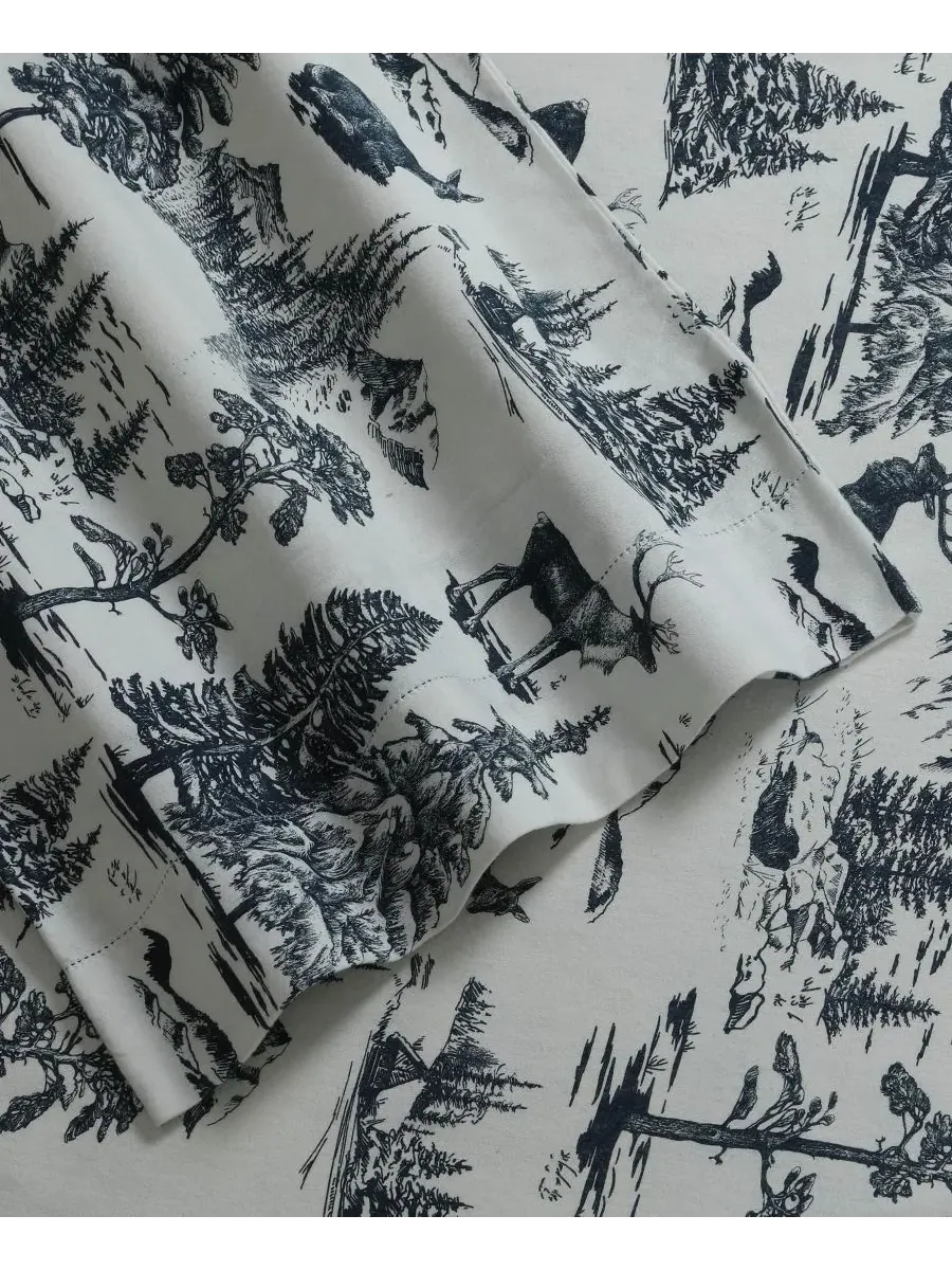 Комплект постельного белья Mountain Toile из плотной фланели с очень глубокими карманами, размер — изображение 5 из 6