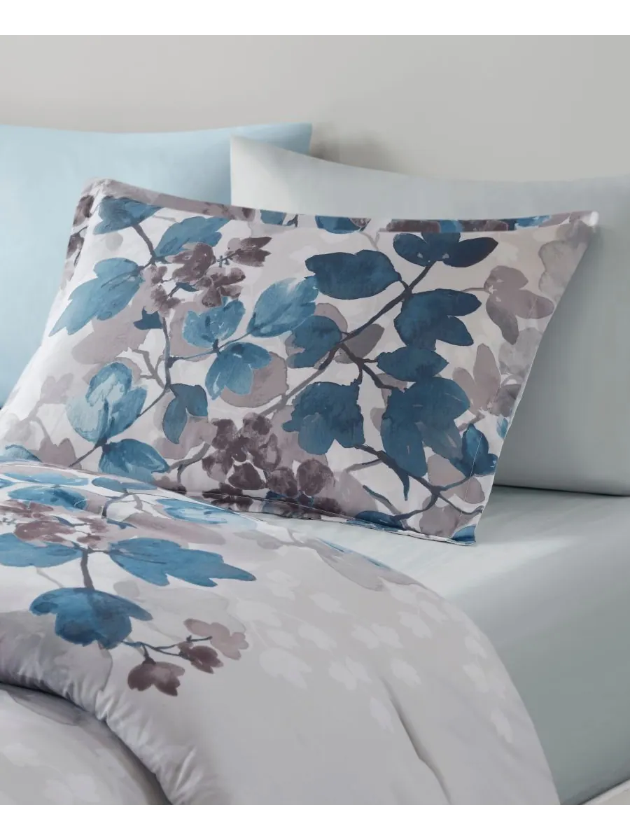 Комплект постельного белья Alexis Botanical Leaf из 6 предметов, размер Twin XL Madison Park — изображение 2 из 10, синий