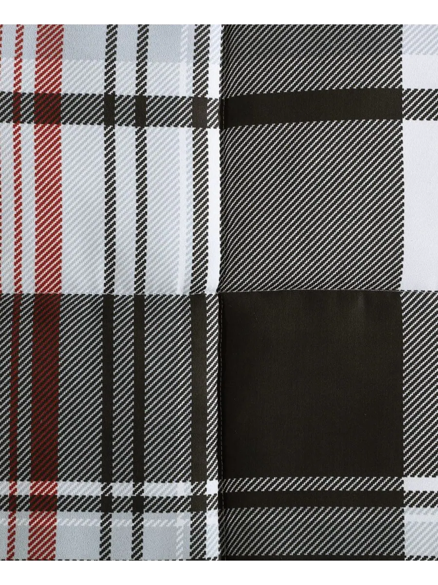 Комплект постельного белья Normandy Plaid Micro Suede Down Alternative из 3 предметов — изображение 4 из 10, черный красный