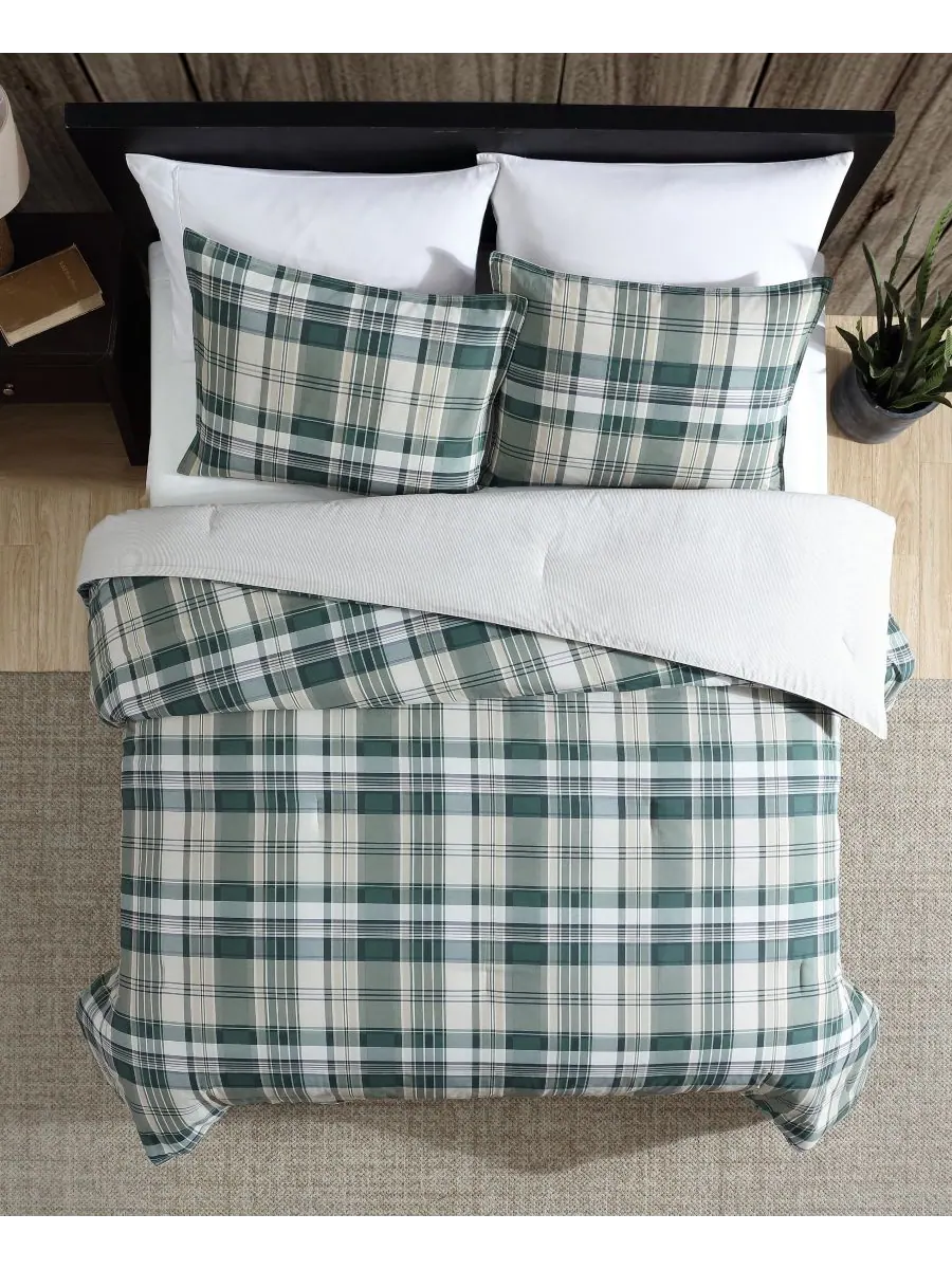 Комплект постельного белья Timbers Plaid, размер King Eddie Bauer — изображение 3 из 8, зеленый