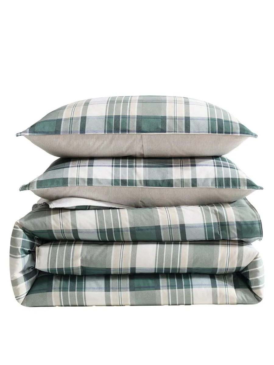 Комплект постельного белья Timbers Plaid, размер King Eddie Bauer — изображение 6 из 8, зеленый
