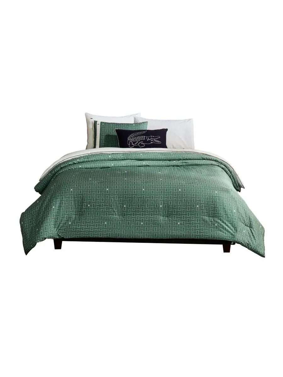 Комплект постельного белья heritage geo cotton из 2 предметов, размер twin. Lacoste Home — изображение 2 из 7, зеленый