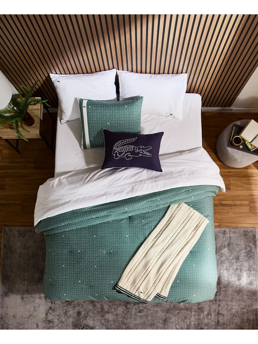 Комплект постельного белья heritage geo cotton из 2 предметов, размер twin. Lacoste Home — изображение 3 из 7, зеленый