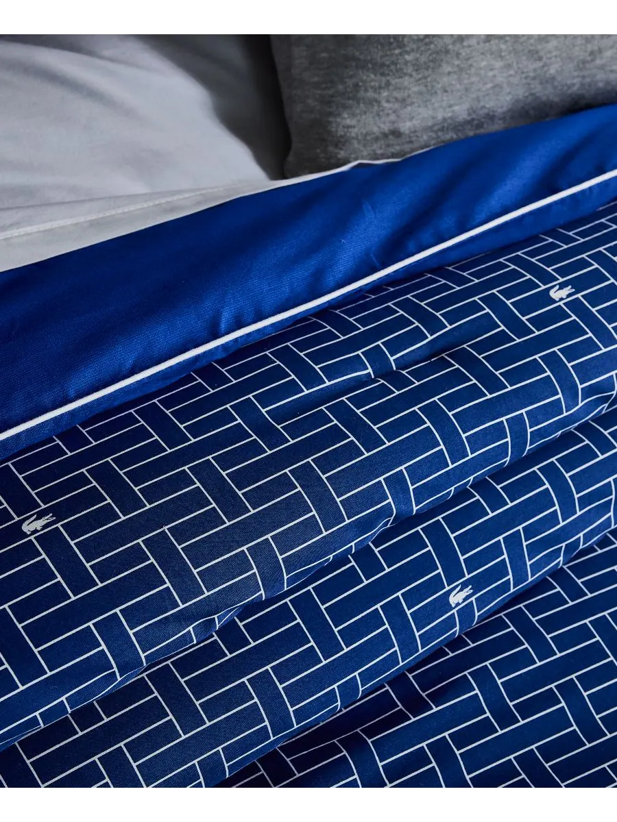 Комплект постельного белья heritage geo cotton из 2 предметов, размер twin. Lacoste Home — изображение 6 из 7, темно-синий