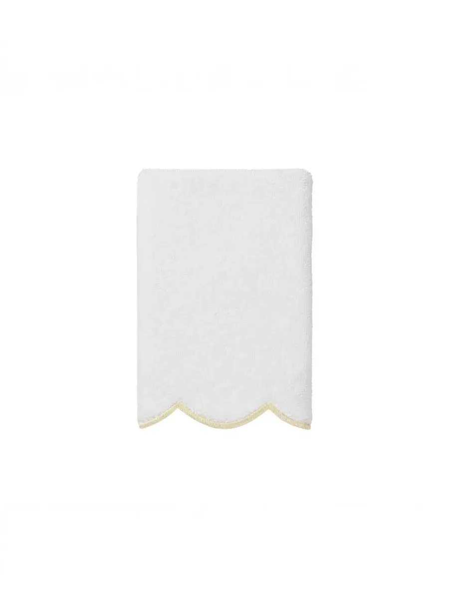 Набор из 3 полотенец Adornia Scallop Cotton Linum Home — изображение 5 из 6, белый бежевый