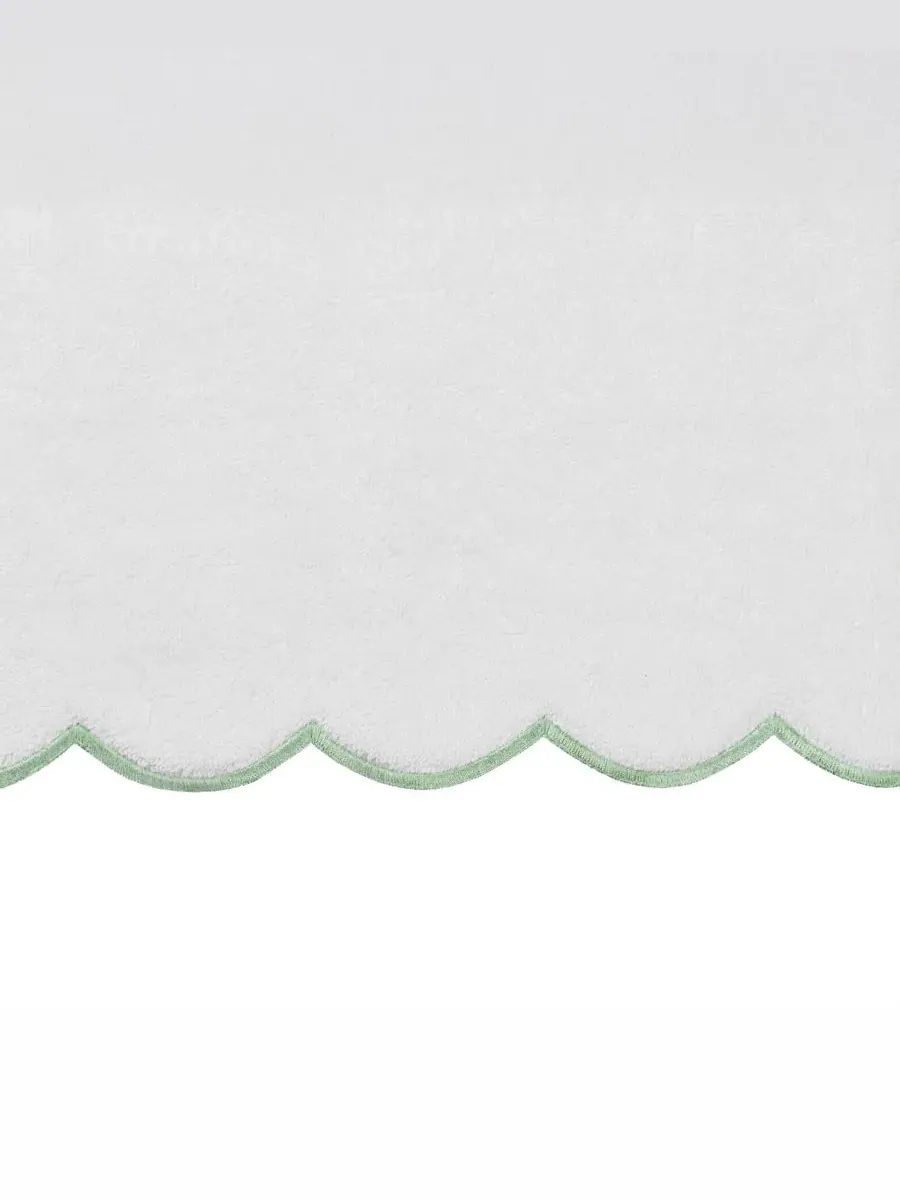 Набор из 3 полотенец Adornia Scallop Cotton Linum Home — изображение 6 из 6, белый зеленый