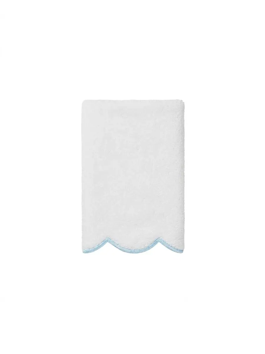 Набор из 3 полотенец Adornia Scallop Cotton Linum Home — изображение 5 из 6, белый синий