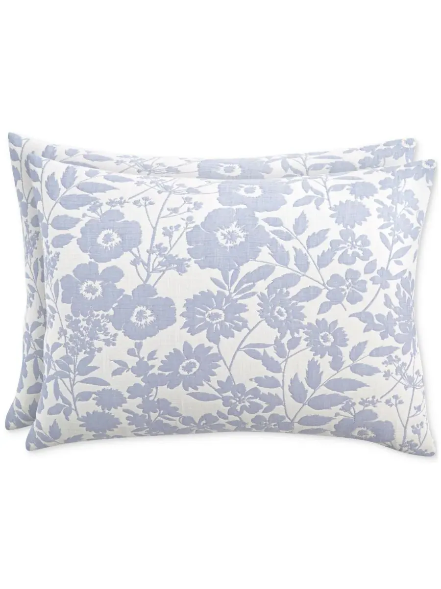 Комплект постельного белья Silhouette Floral из 3 предметов, размер King Charter Club — изображение 6 из 10, синий