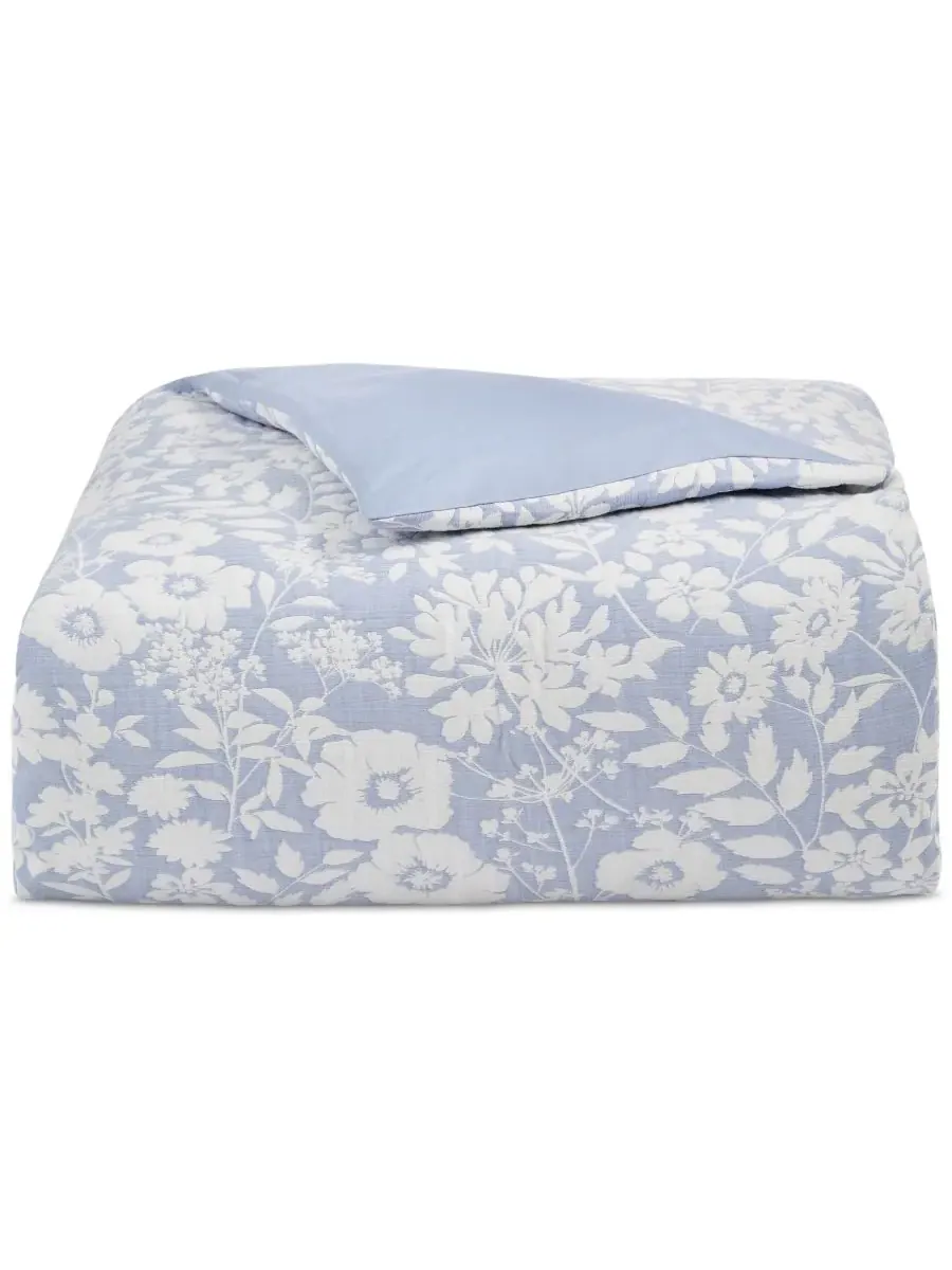 Комплект постельного белья Silhouette Floral из 3 предметов, размер King Charter Club — изображение 10 из 10, синий