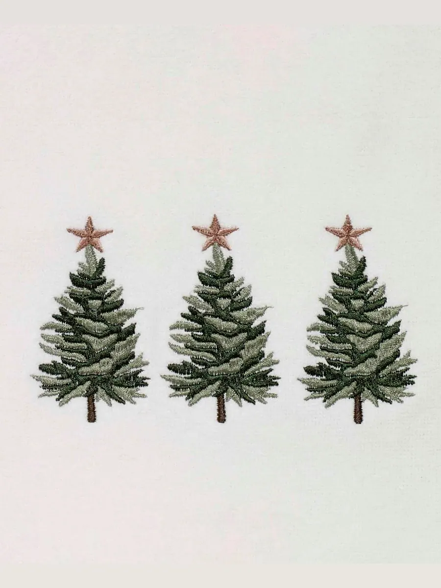 Набор банных полотенец Trees Cotton, 2 шт., 50" x 27" Avanti — изображение 3 из 4, белый