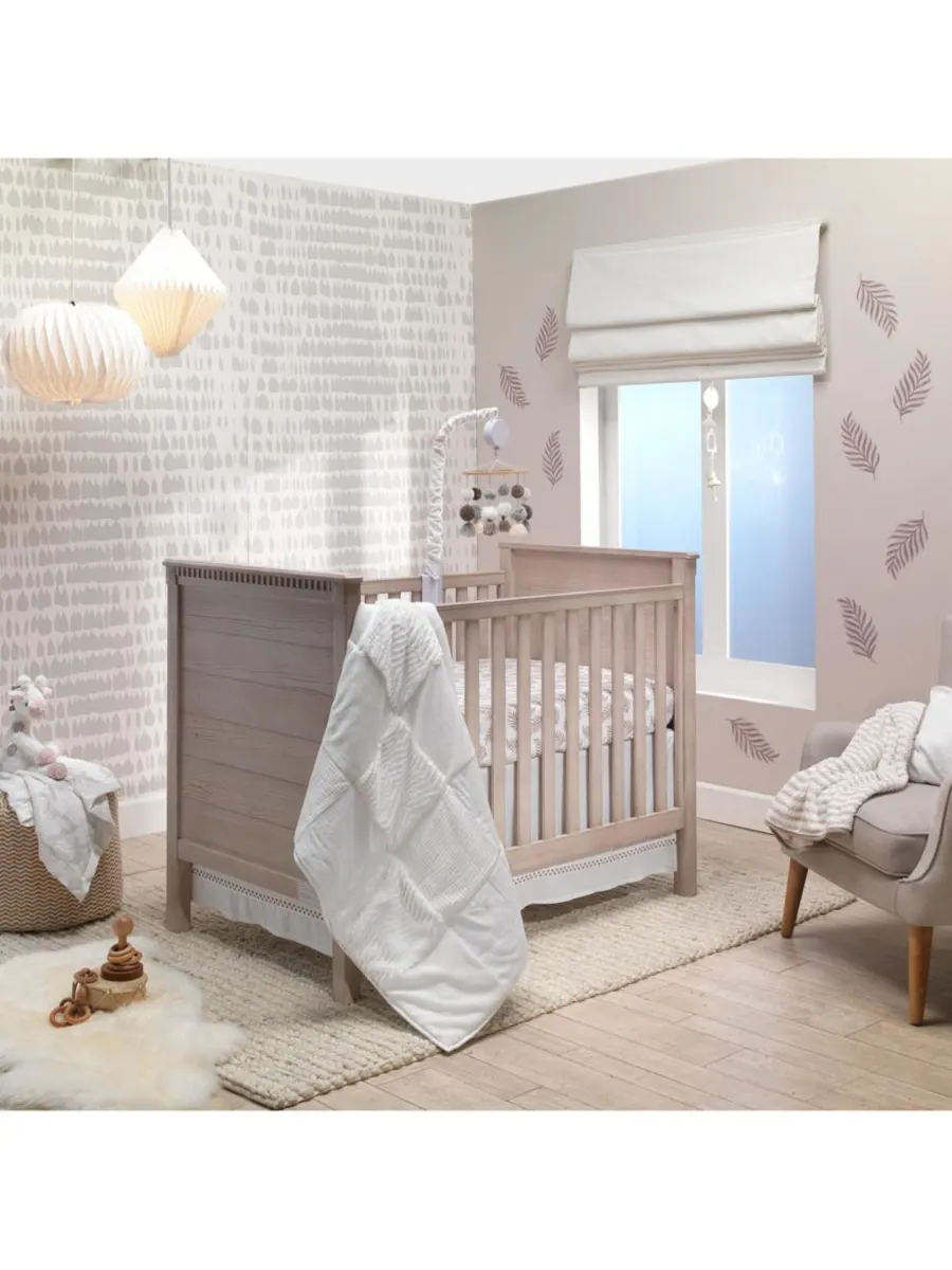 Простыня на резинке из органического хлопка Baby Signature Taupe Leaves Print Lambs & Ivy — изображение 5 из 6, коричневый