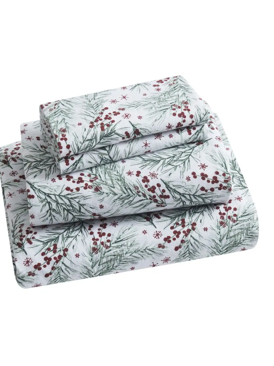 Комплект постельного белья Home Pine из 100% хлопковой фланели, 4 предмета, размер Full Tahari