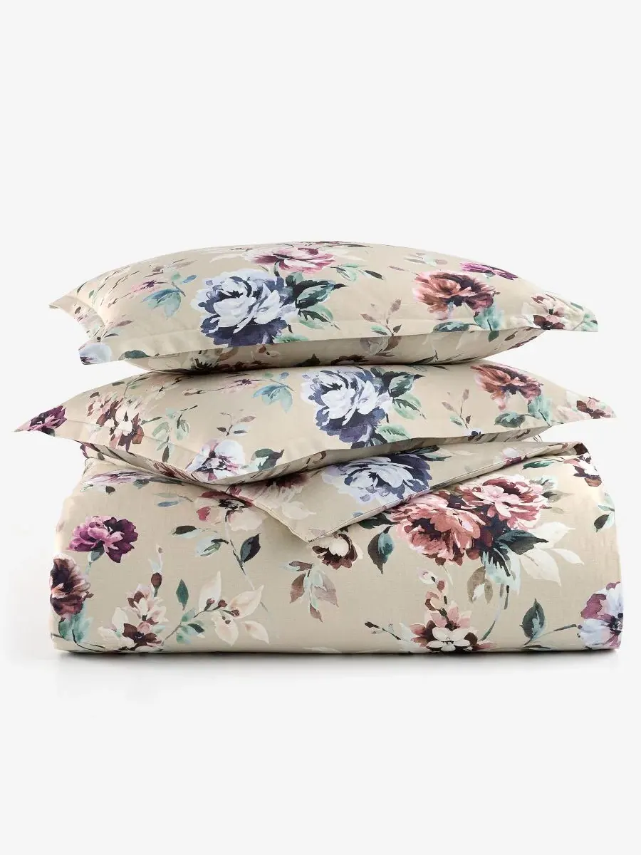 Комплект стеганого одеяла с флористическим принтом Ophelia Floral, 173 x 218 см Charter Club — изображение 5 из 9, бежевый