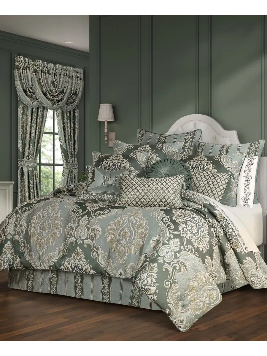 Набор для кровати Alina Floral 4-Piece Comforter Set, King J Queen New York — изображение 1 из 8, голубой