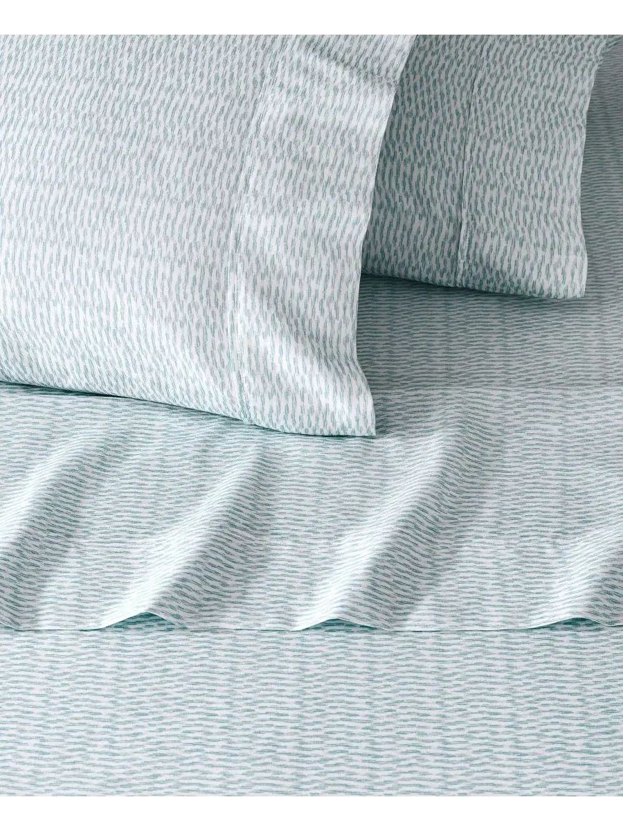 Комплект охлаждающих простыней из микрофибры 4 предмета, с принтом, Twin Gaiam, Ikat Fan Light Ocean — изображение 3 из 3