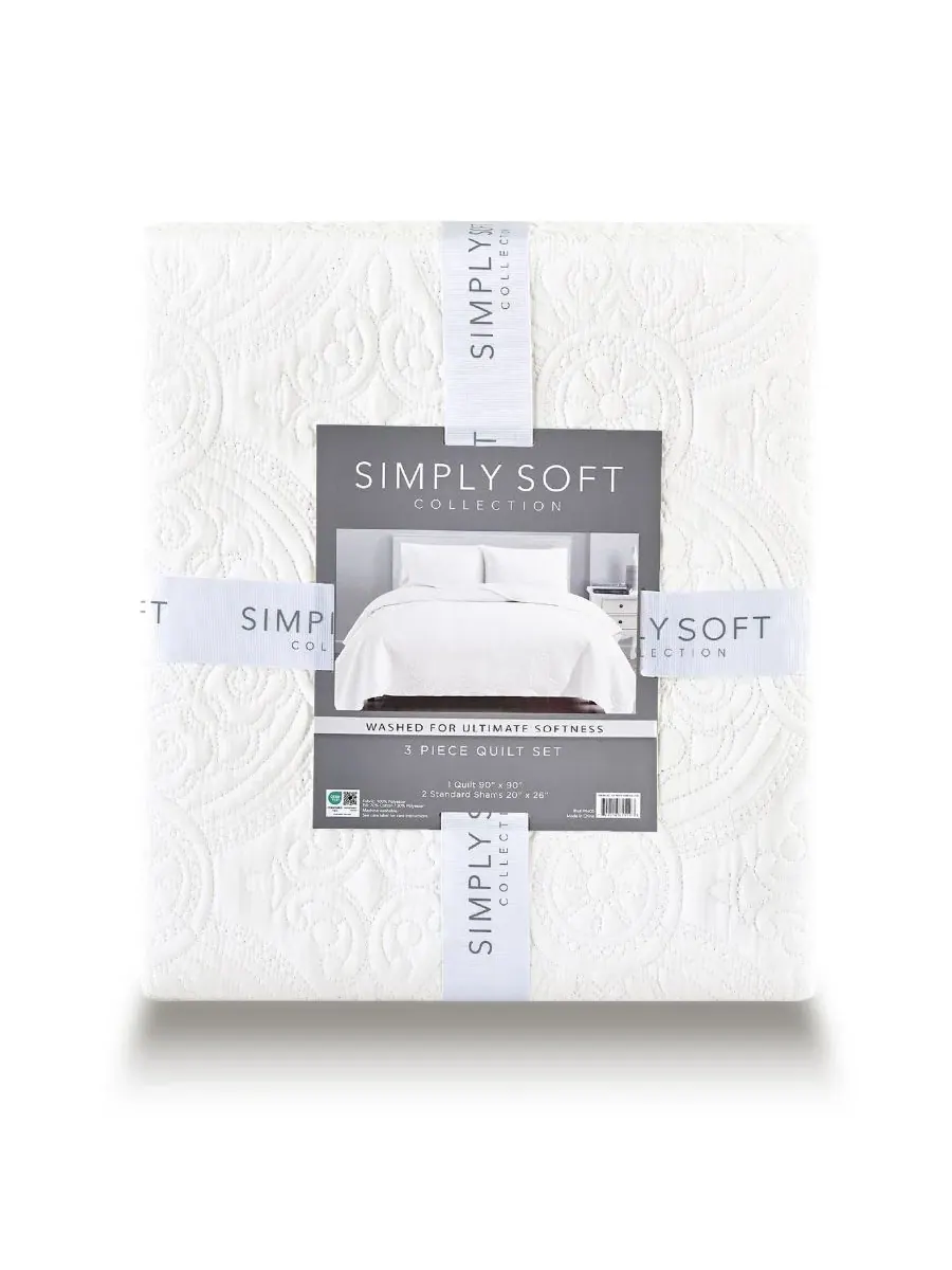 Комплект стеганого покрывала с медальонной строчкой Mischa, King Simply Soft — изображение 6 из 6, кость