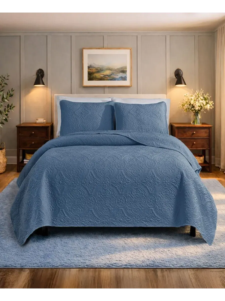 Набор стеганых одеял с медальонной строчкой, королевский размер Simply Soft