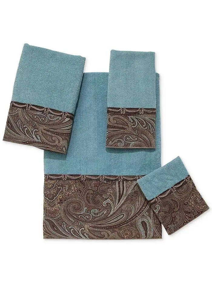 Хлопковое полотенце для рук Avanti Bradford Paisley Swirls — изображение 1 из 1, минеральный