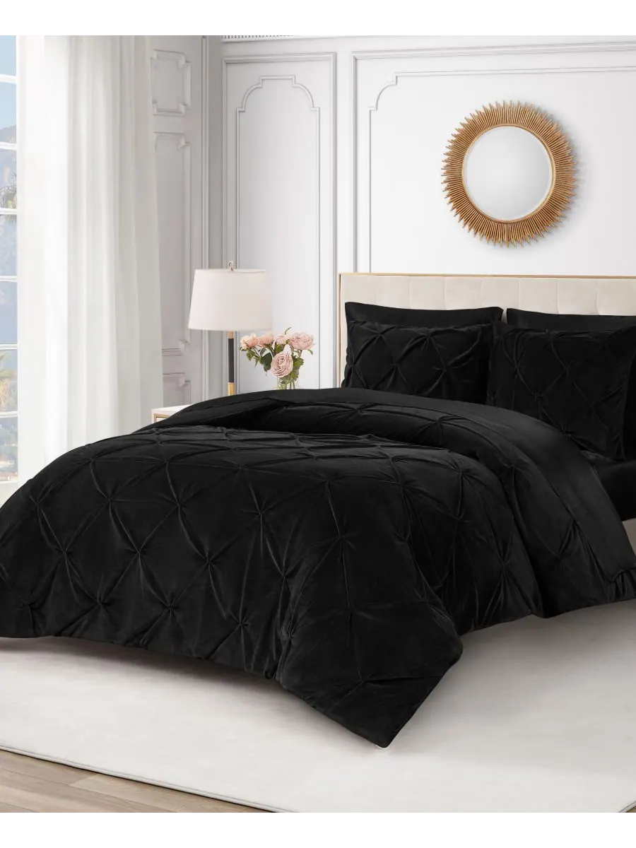 Комплект постельного белья Kiss Pleat Plush из 2 предметов, размер Twin/Twin XL Juicy Couture — изображение 5 из 6, черный