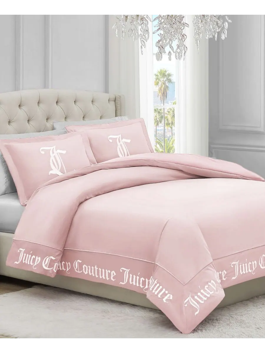 Двусторонний бархатный комплект постельного белья, размер Full/Queen Juicy Couture — изображение 2 из 7, бежевый