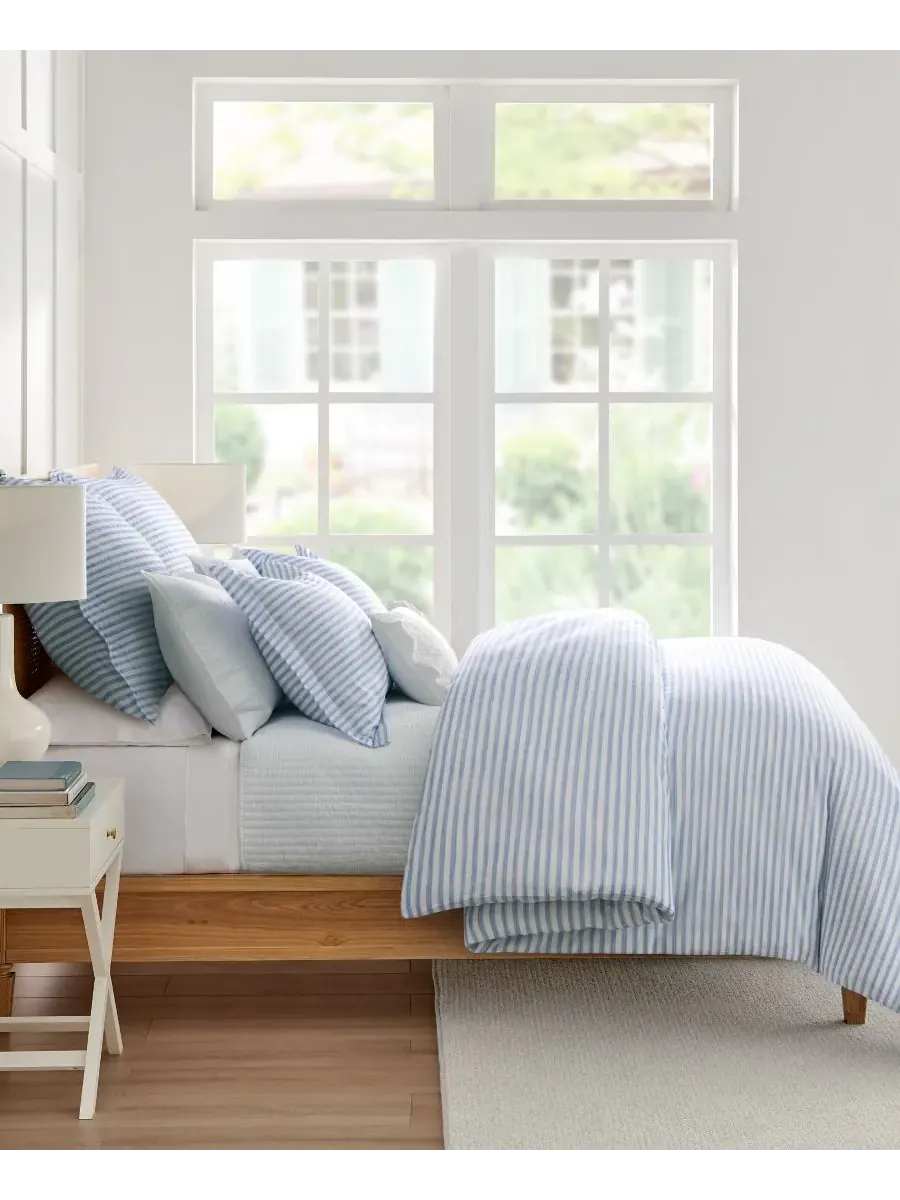 Комплекты постельного белья Home Martha Stripe с двусторонним пододеяльником Levtex, синий, размер — изображение 3 из 6